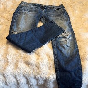 Distressed Blue Jeans True Religon